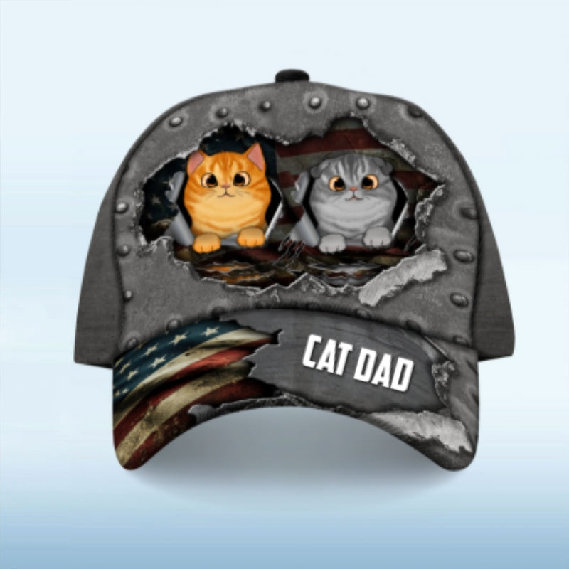 Cats Metal Scratch, Gift For Cat Dad, Cat Mom, Personalized Classic Cap