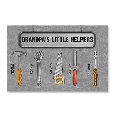 Grandpa‘s Little Helpers Personalized Poster, Cool Father's Day Gift For Ultimate Grandpa, Papa, Dad, Husband