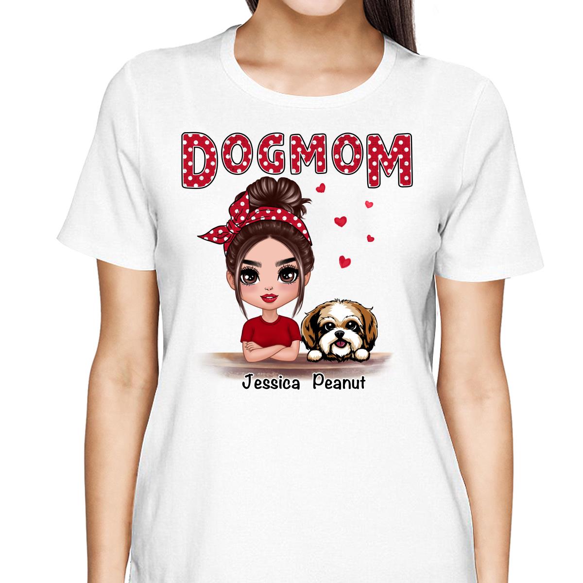 Polka Dot Doll Dog Mom Personalized Shirt