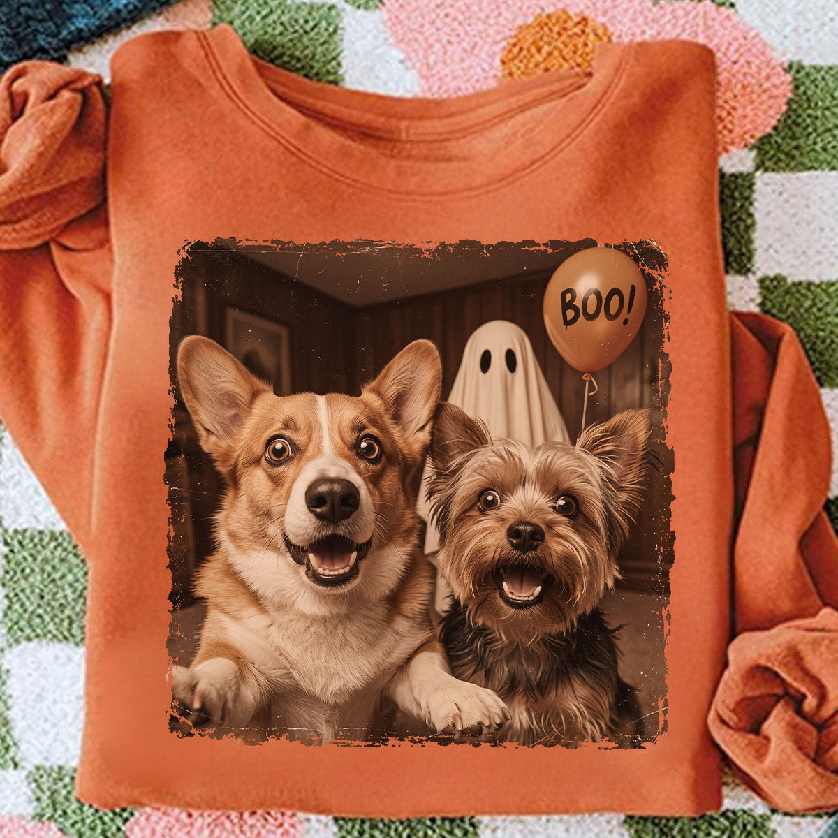 Custom Dog Photo Halloween - Personalized Shirt - Trendy Vintage Spooky Tee for Dog Moms