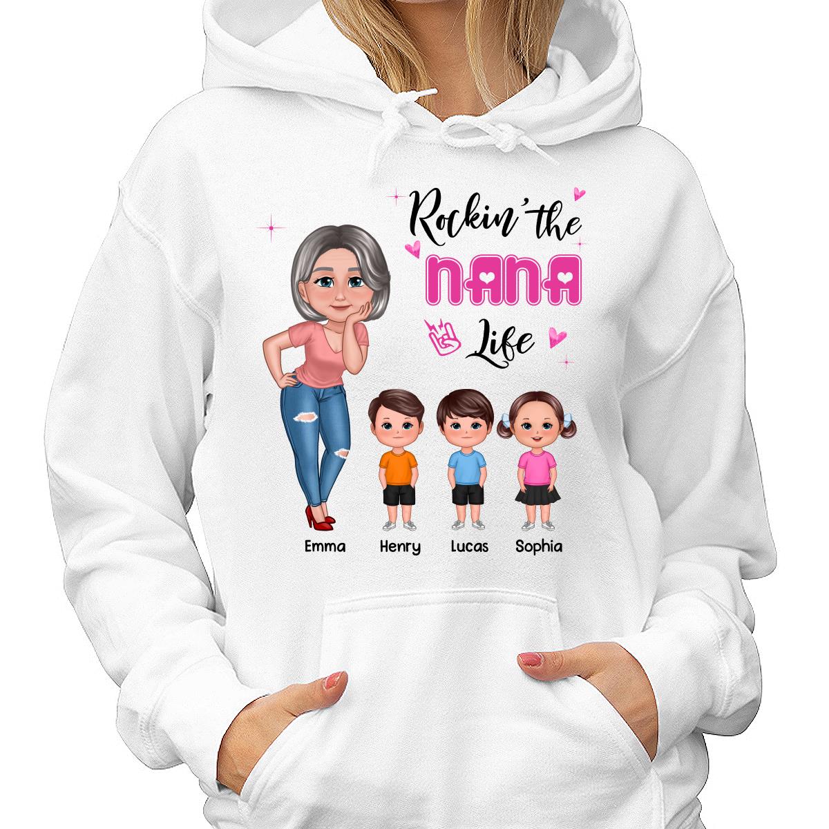 Rockin‘ Grandma Mom Life Pretty Doll Personalized Shirt