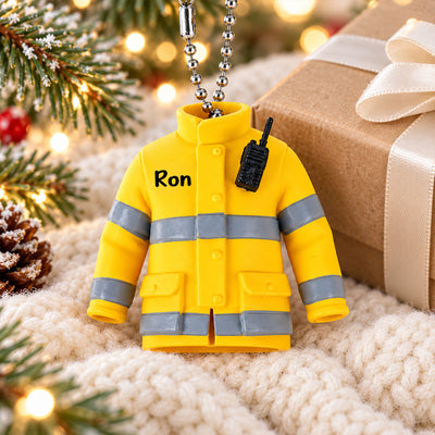Firefighter Uniform Custom Name - Personalized 3D Printed Ornament - Christmas Gift For Firefighter