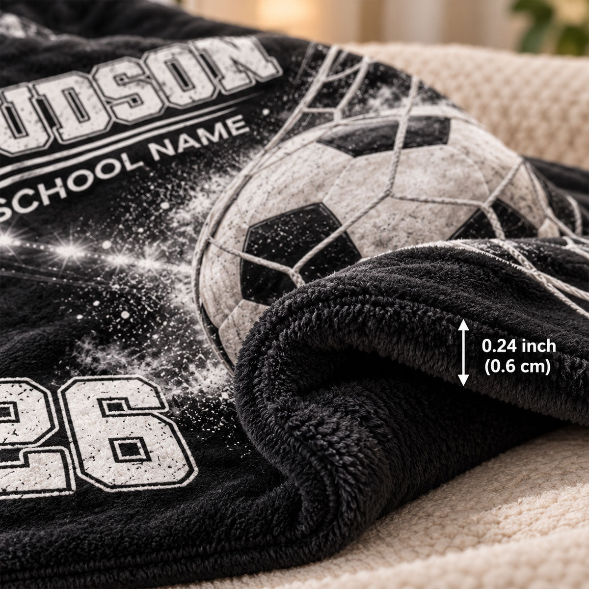 Soccer Goal Net - Personalized Fleece Blanket - Custom Player Name & Jersey Number