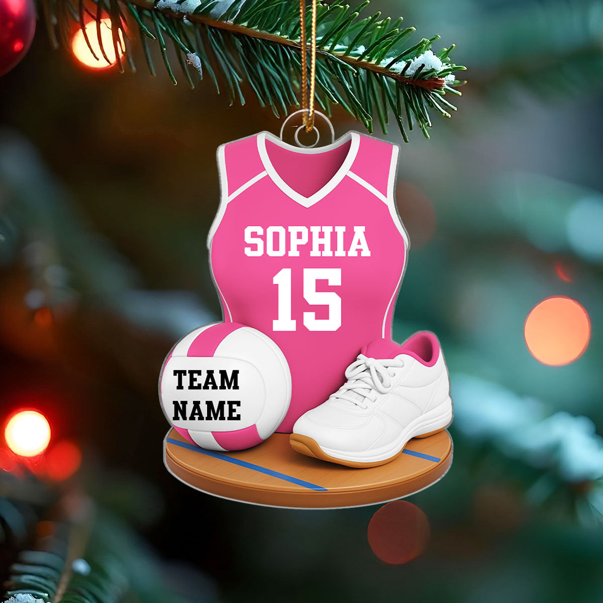 Volleyball Kit 3D Effect - Personalized Acrylic Ornament - Christmas Gift For Daughters, Grandkids