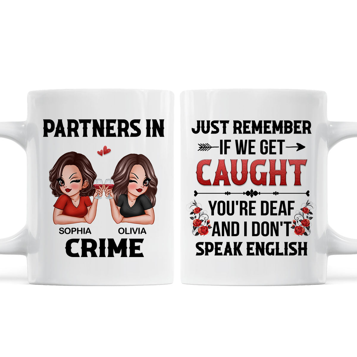 Partner In Crime Besties Funny Friendship Gift Best Friend Personalized Mug