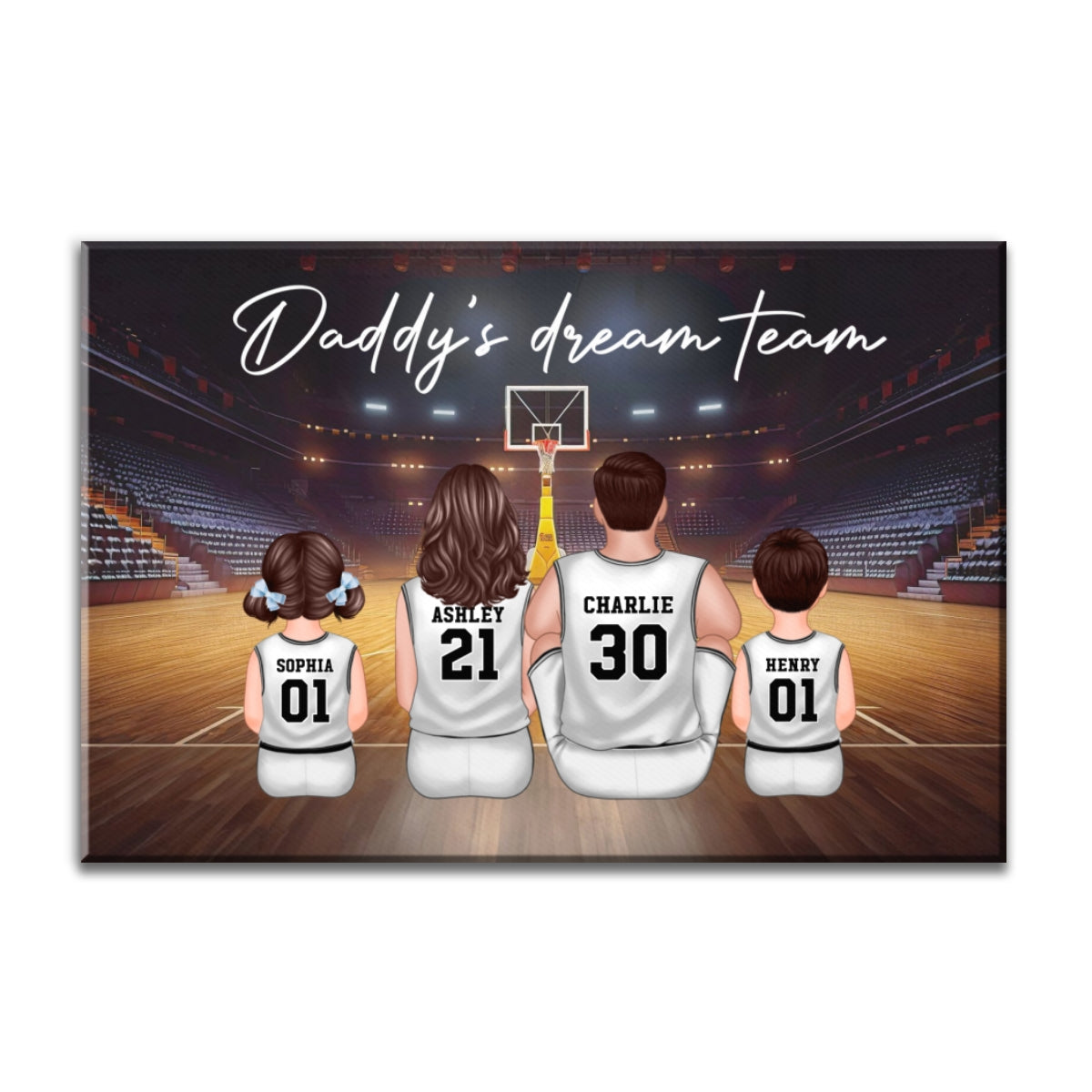 Basketball Team Personalized Family Canvas, Unique Father's Day Gift for Dad, Gift for Husband