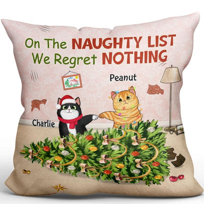 Naughty Cat Knocked Over Christmas Tree Personalized Pillow (Insert Included)