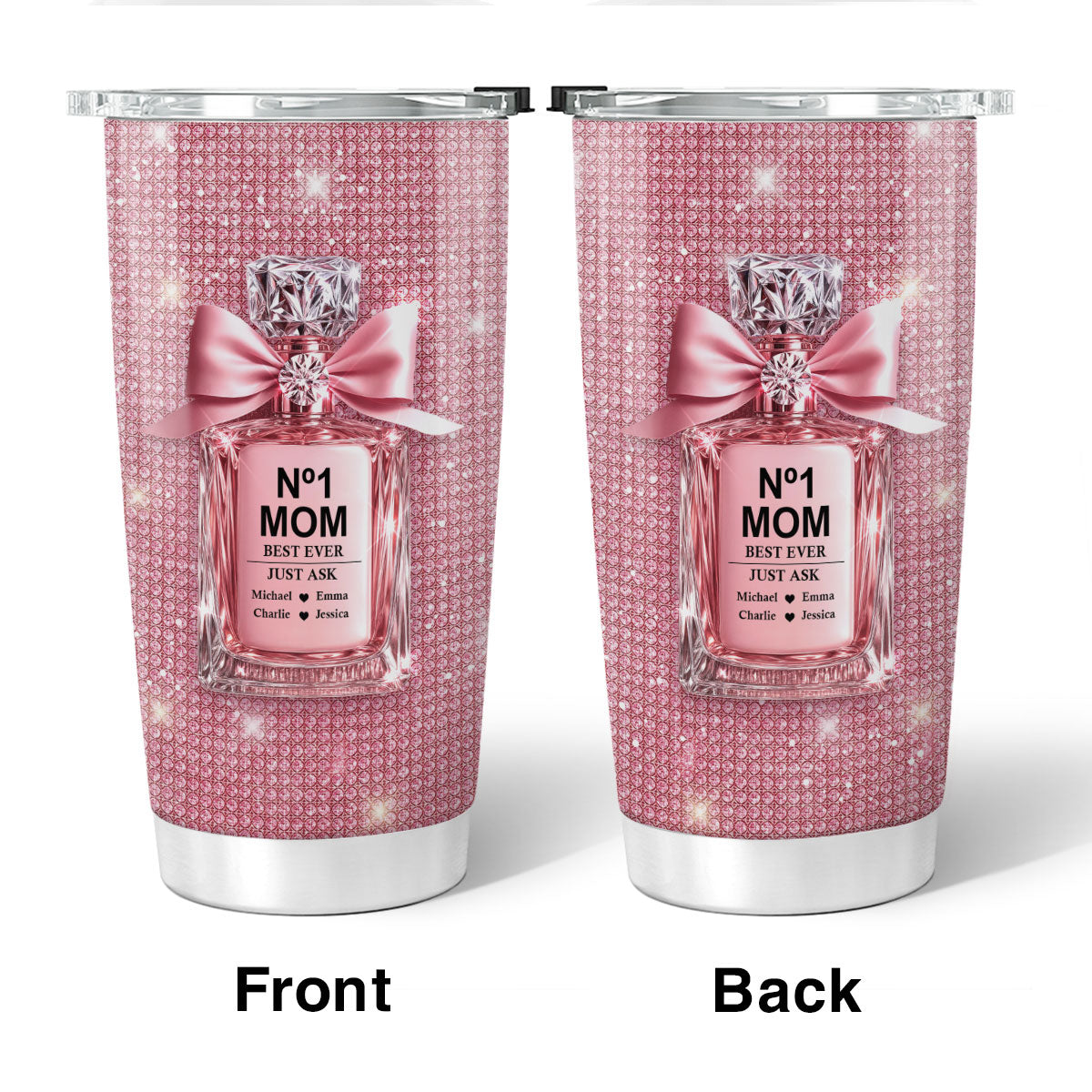 3D Effect Perfume MOM No 1 Best Ever Just Ask Personalized Tumbler, Gift For Mom