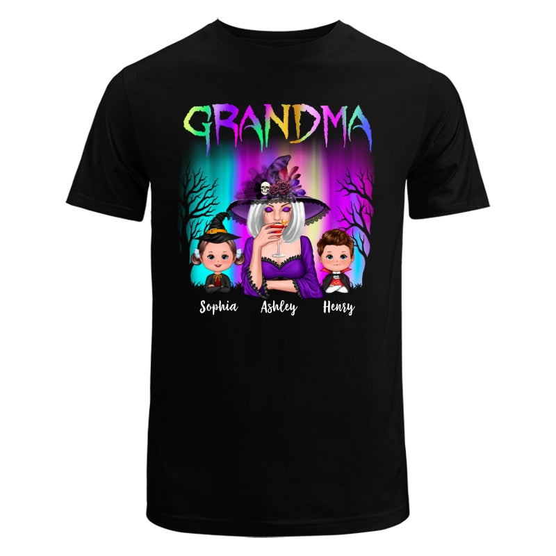 Halloween Grandma Grandkids Aurora Personalized Shirt