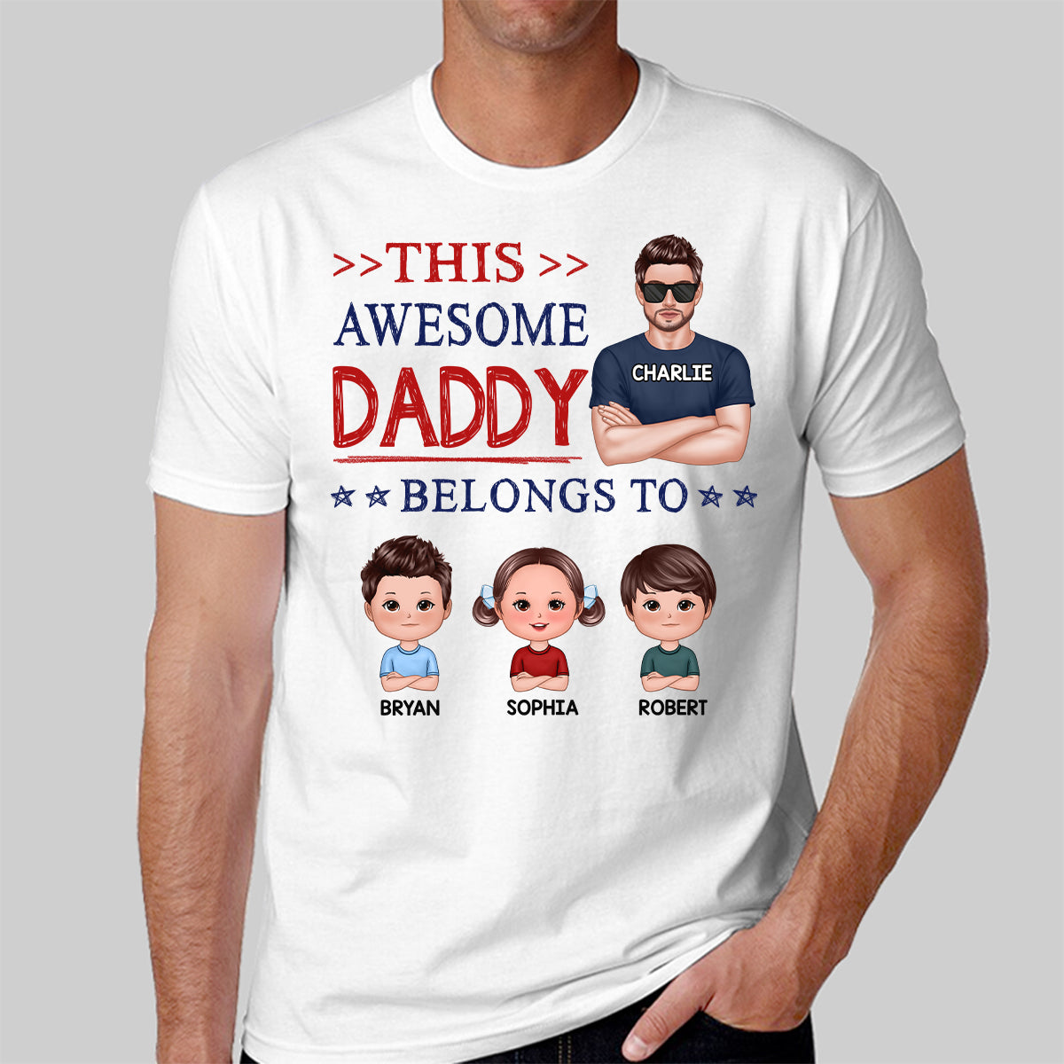 This Awesome Daddy Grandpa Belongs To Doll Cute Kids Personalized Shirt