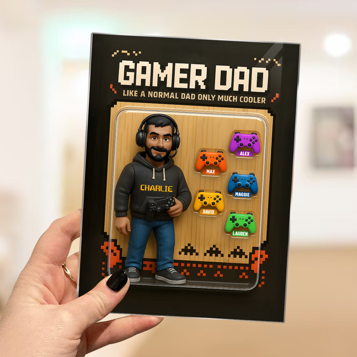 Gamer Dad Cooler Custom Action Figure Personalized Acrylic Plaque, Father's Day Gift for Gamer Dad, Gift for Husband