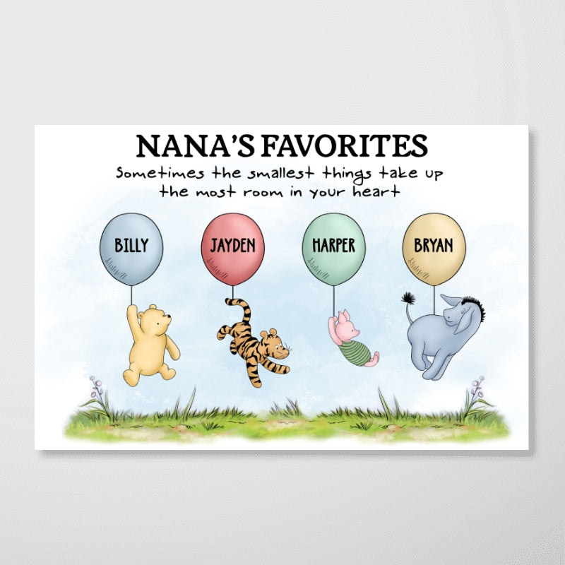 Small Things Take Up The Most Room In Heart Grandma‘s Favorites Cute Characters Personalized Horizontal Poster