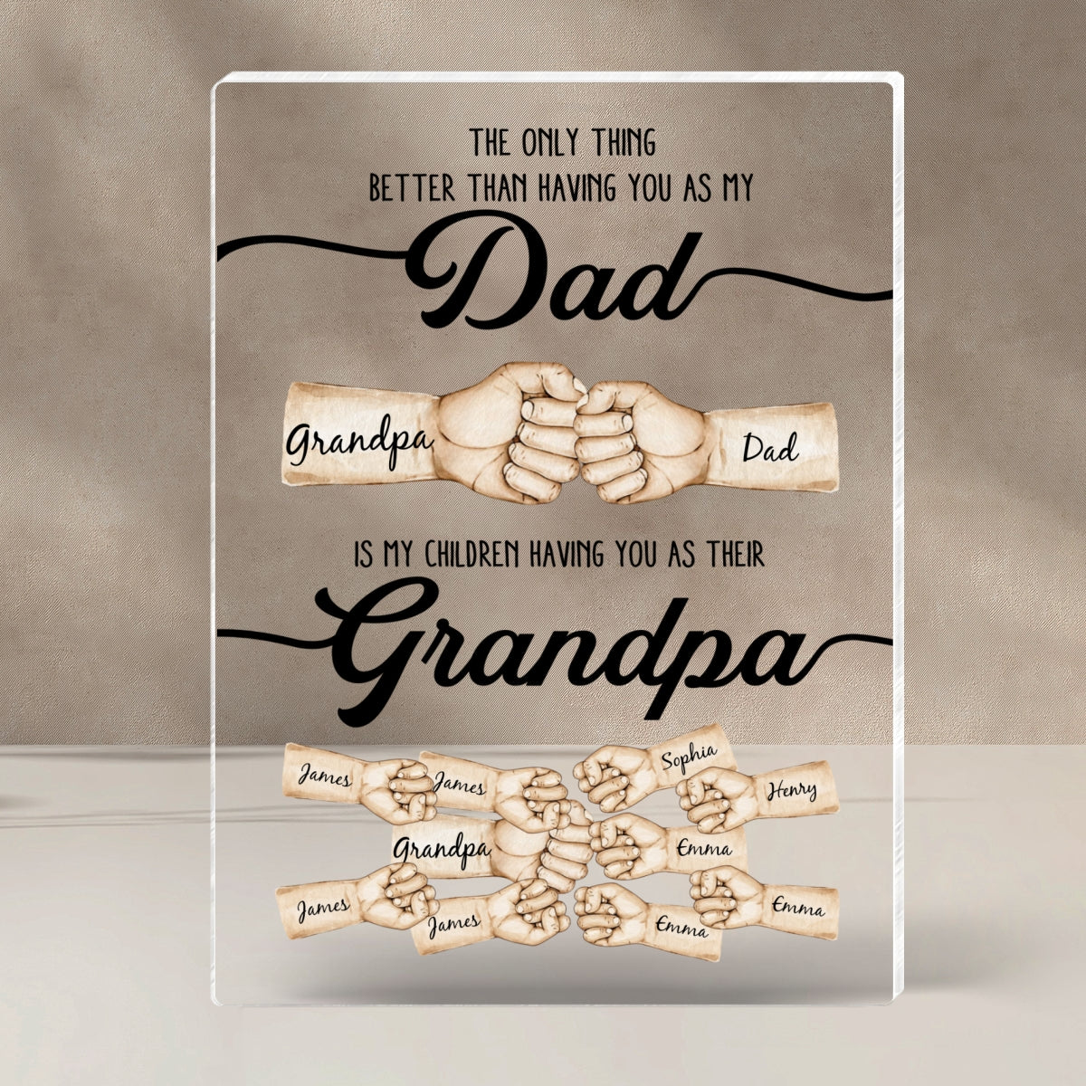 The Only Thing Better Than Having You As My Dad Fist Bump Personalized Acrylic Block, Father's Day gift for Dad from Daughter from Son