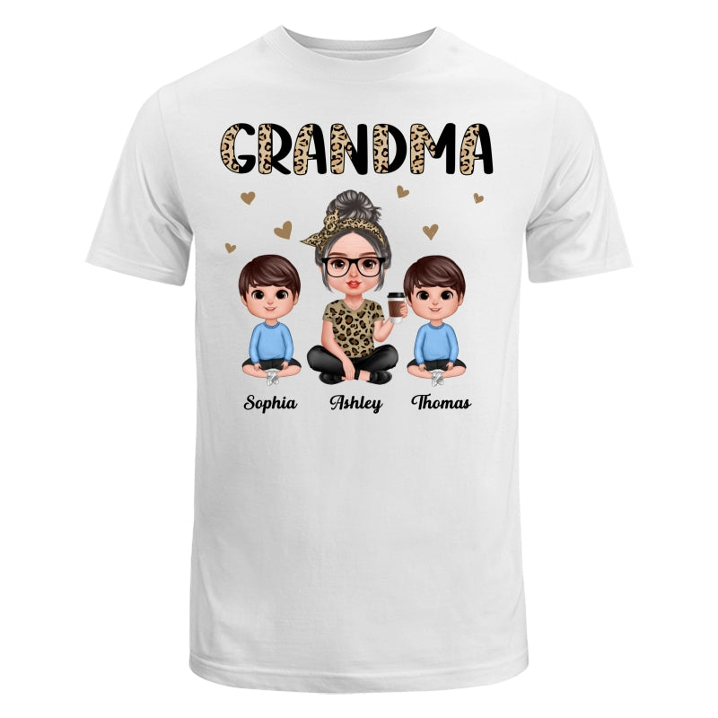 Half Leopard Realistic Doll Grandma Grandkids Personalized Shirt