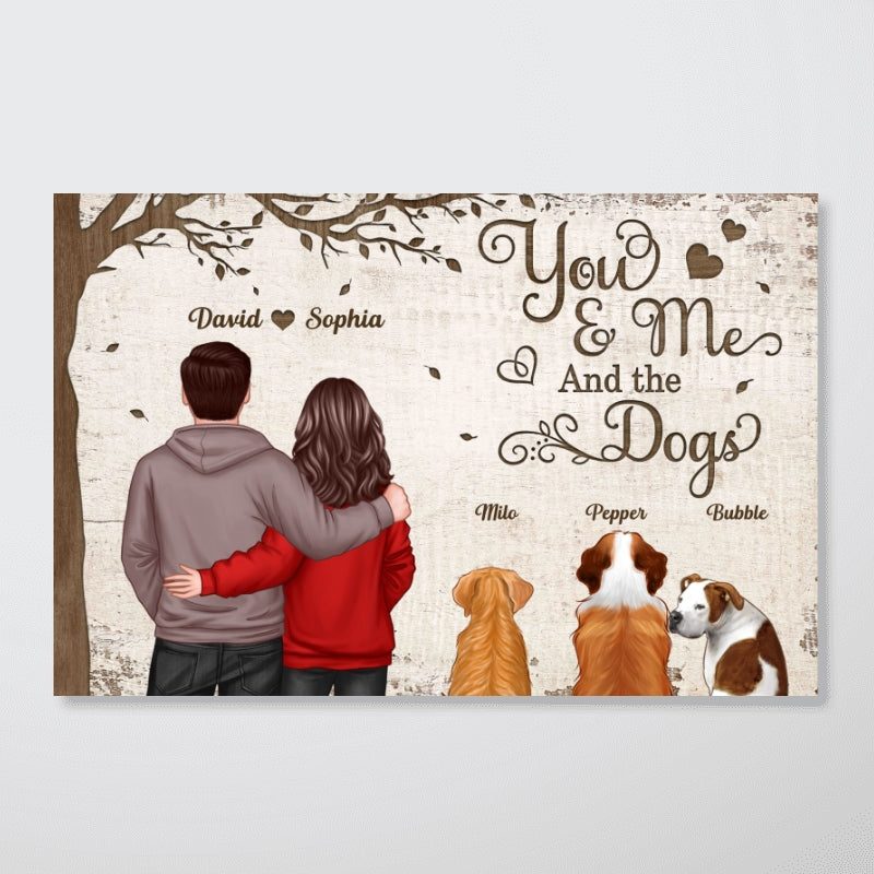 Couple And Dogs Cats Favorite Place Is Next To You Personalized Poster, Gift For Him, For Her, For Valentine's Day
