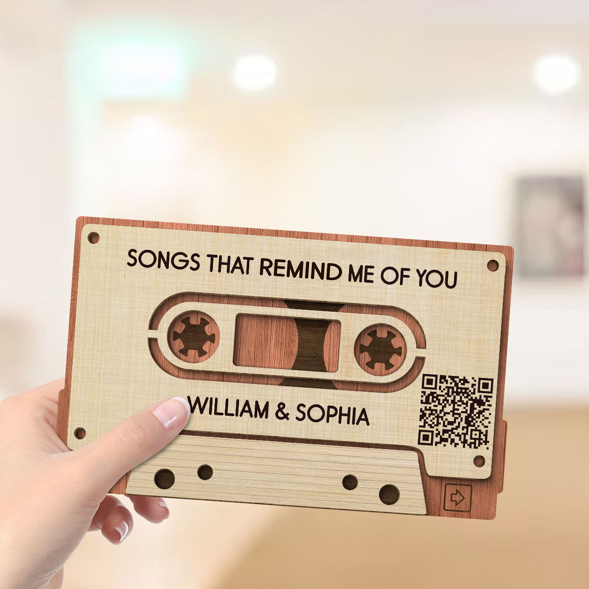 Couple Favorite Playlist Mixtape QR Code Anniversary Gift Valentine‘s Day Gift Personalized 2-Layer Wooden Plaque