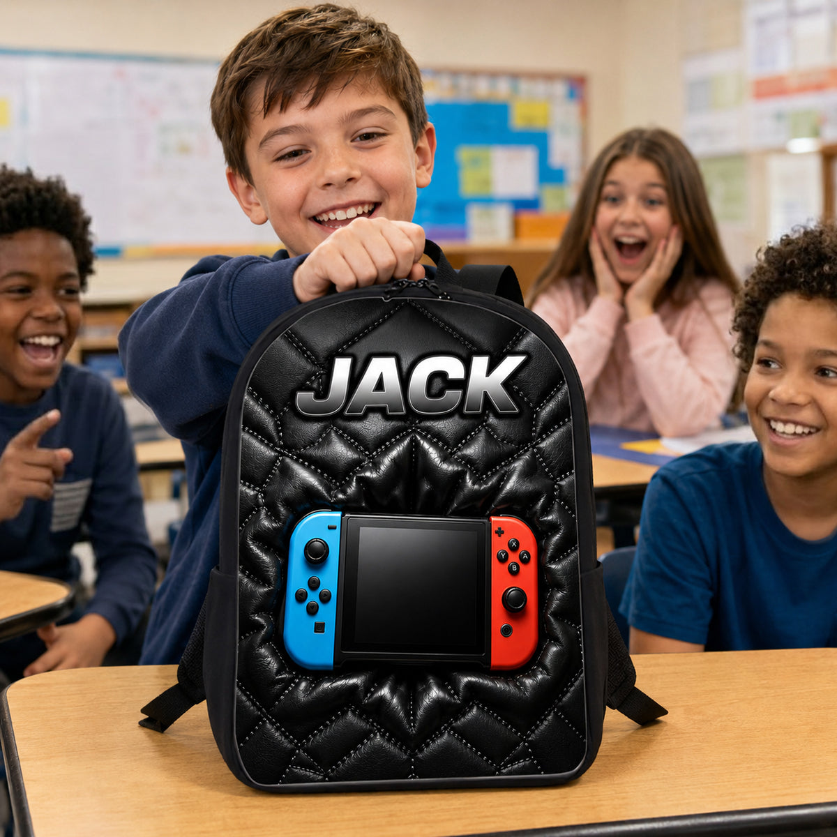 Gamer Custom Name - Personalized Backpack - Back to School Trendy Design for Boys, Girls