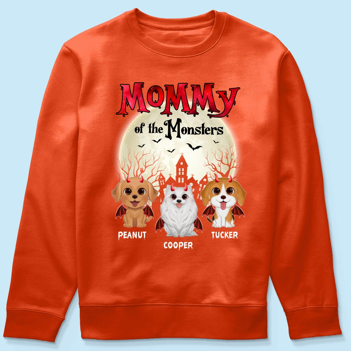 Mommy Of The Monsters Halloween Watercolor Cute Dogs Cats - Personalized Shirt