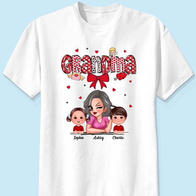 Grandma And Grandkids  Personalized Shirt,  Gift For Grandma