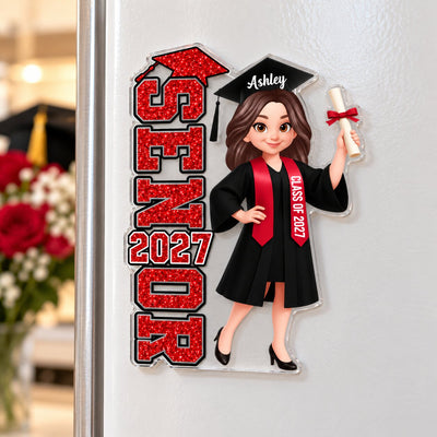 Trending Senior 2026 2027 - Personalized Acrylic Fridge Magnet - Christmas Gift For Seniors, Daughter, Son, Granddaughters, Grandsons