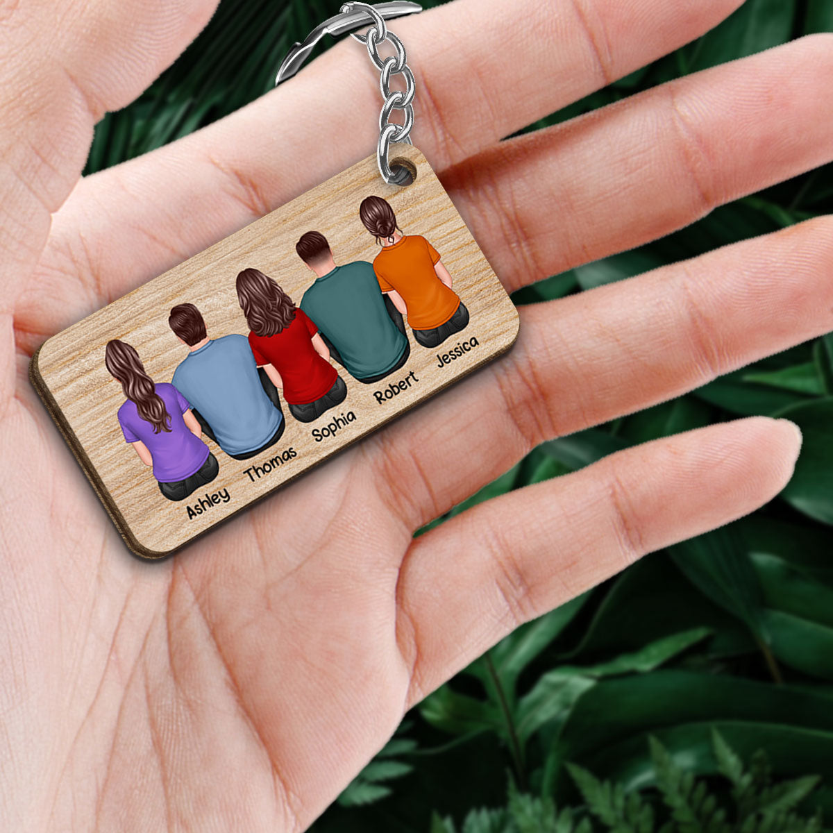 Back View Life Is Better With Brothers And Sisters Gift For Siblings Personalized Wooden Keychain