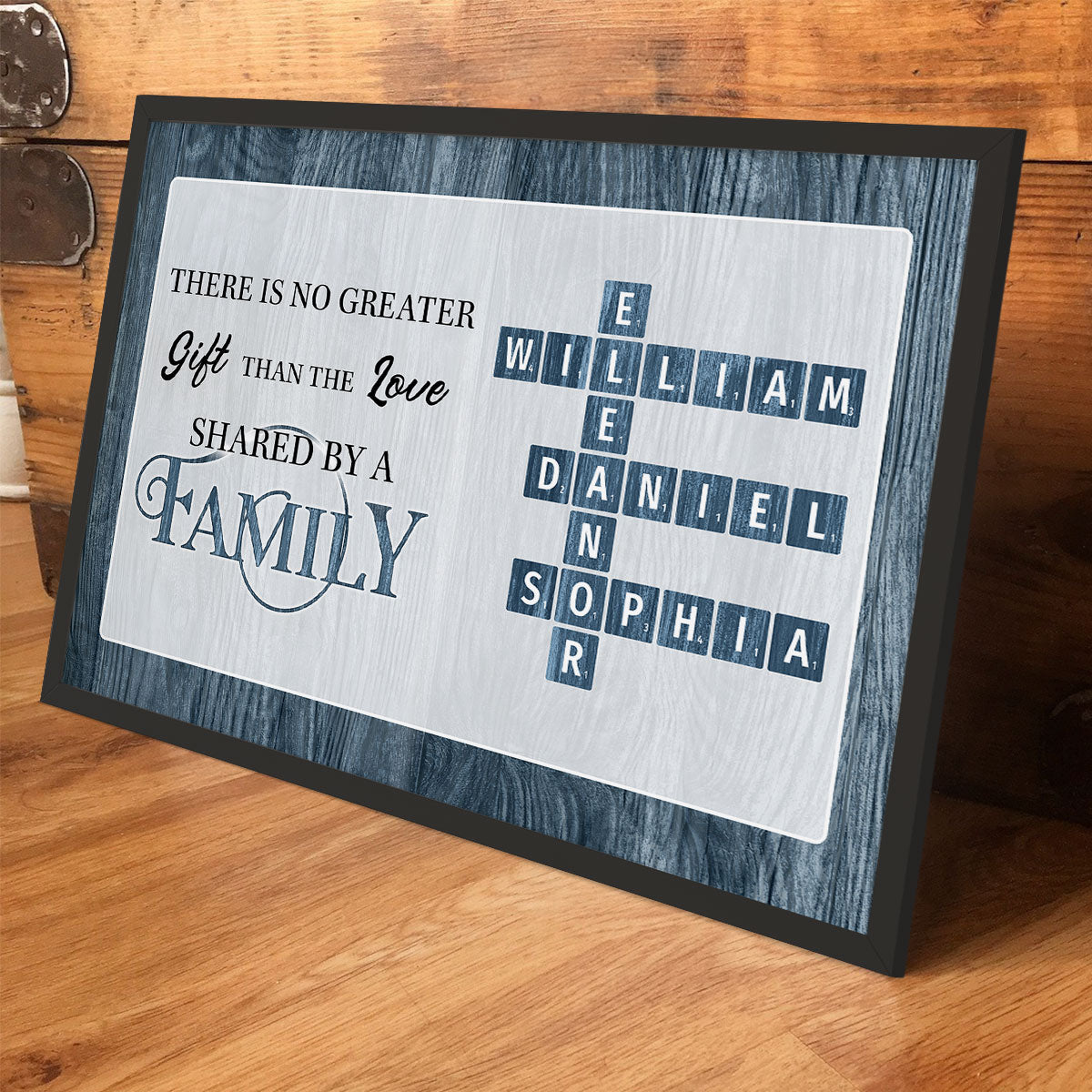 No Greater Gift Than Family Love Crossword Puzzle Art Personalized Poster, Unique & Meaningful Gift For Family