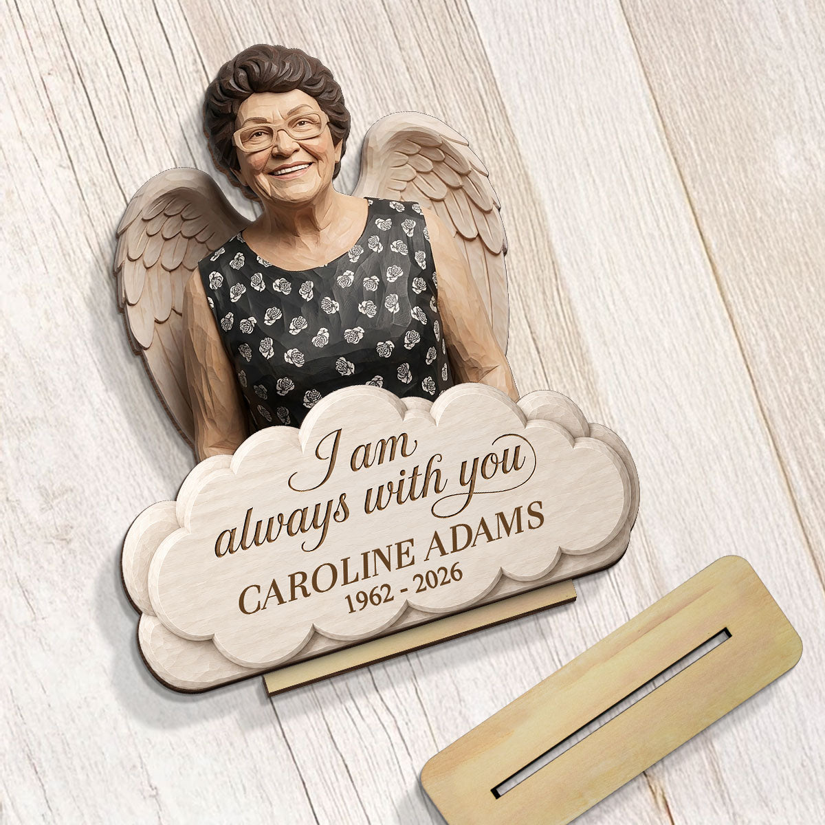 Always With You Custom Photo of Lost Loved One - Personalized 2-Layered Wooden Plaque - Memorial Gift, Sympathy Gift