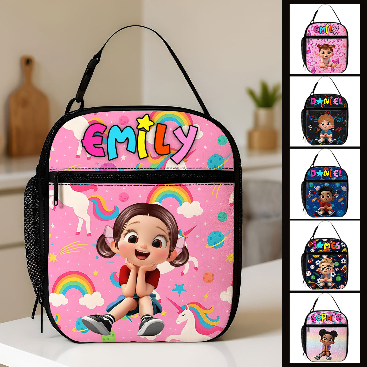 Custom Name Insulated Lunch Bag for Kids, Unique Designs for Boys & Girls, Keep Your Child’s Meals Fresh & Safe All Day