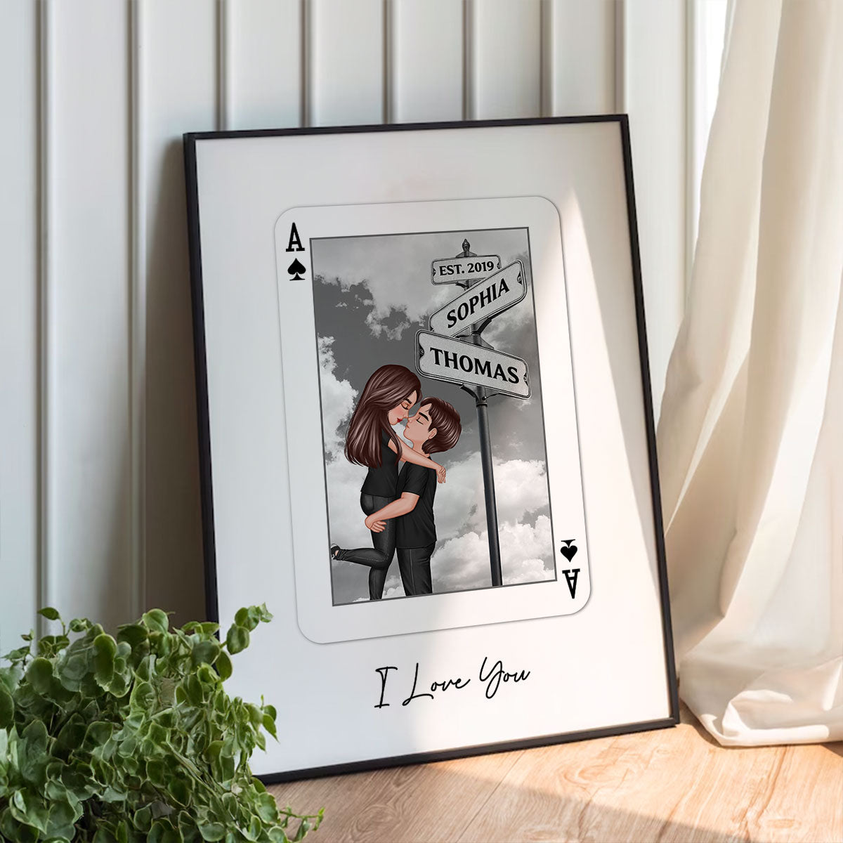 Couple Street Signs Personalized Playing Cards Print Personalized Poster,  Gift For Her, Unique Couples Gift, Romantic Gift