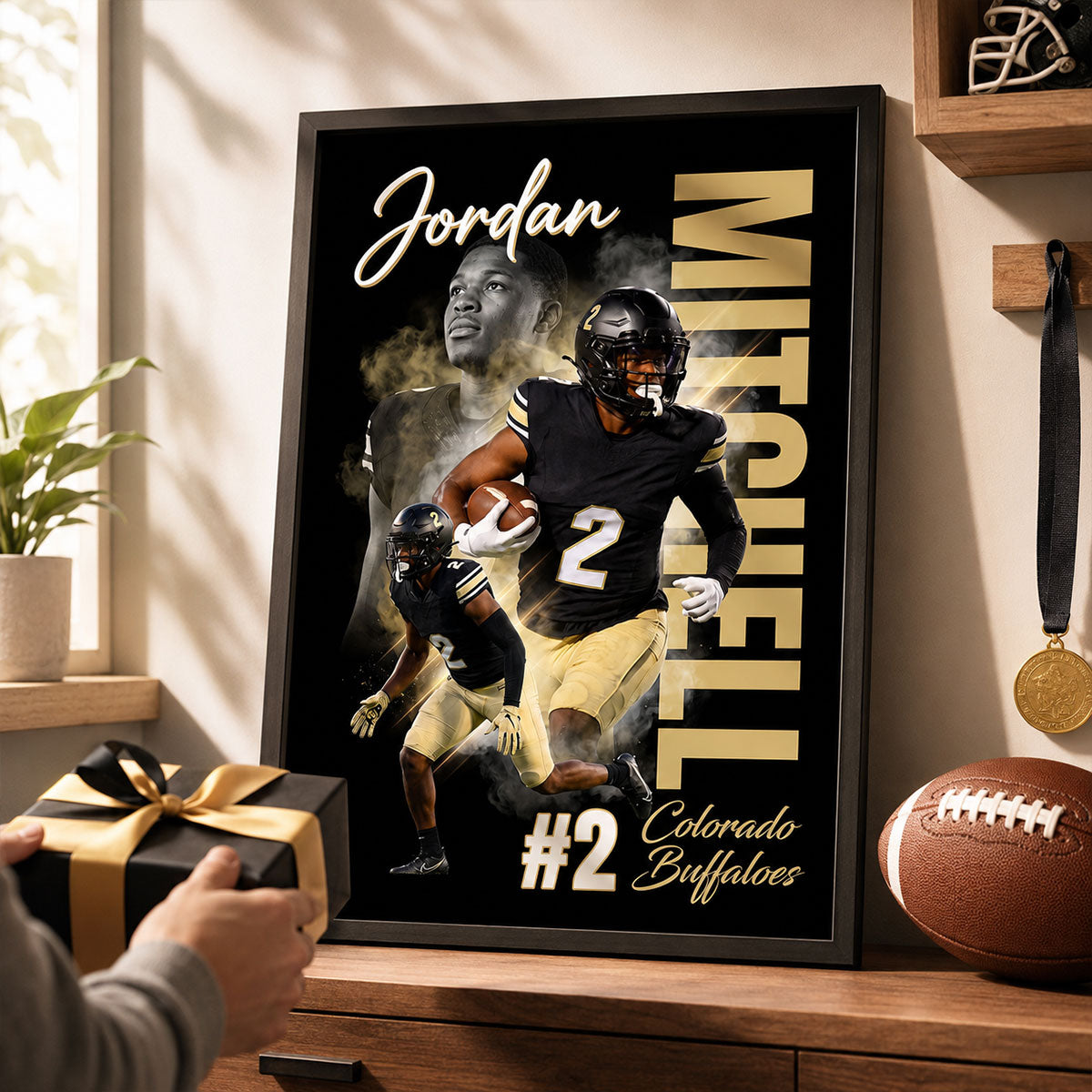 Custom Player Sport - Personalized Poster - Football Baseball Basketball Wall Art, Gift for Him, Boys Girls Room Decor