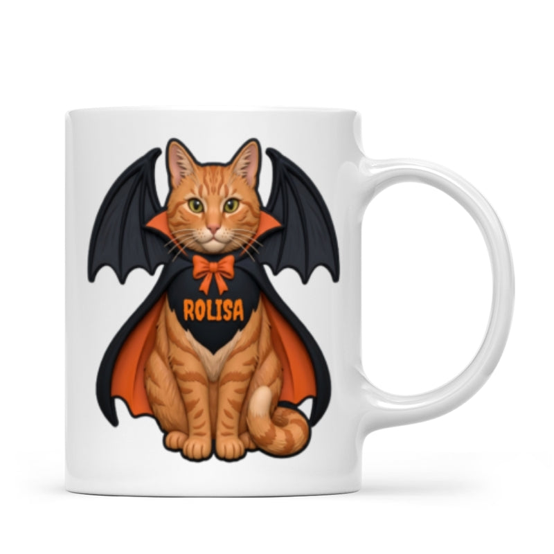 Custom Dog Cat Vampire - Personalized Mug - Spooky Rustic Halloween Porch Decoration