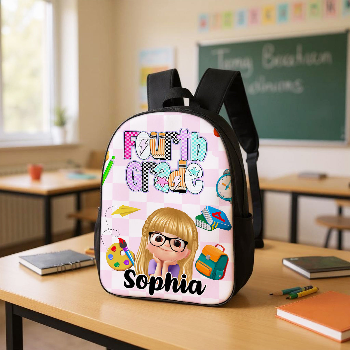 Preppy Back to School Personalized Backpack, Kid's Backpack for School
