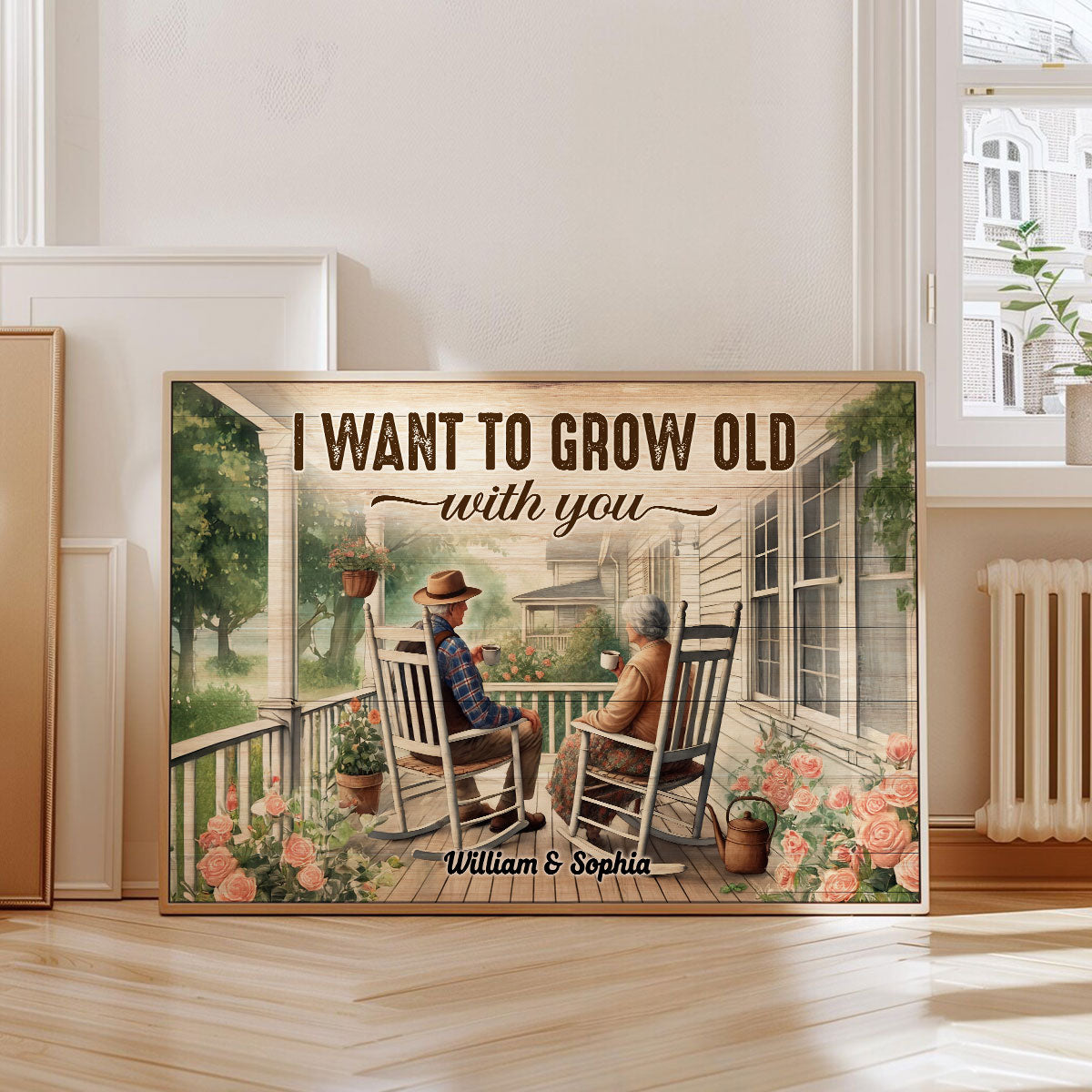 Old Couple Sitting Together On The Porch Personalized Poster, Heartfelt  Gift For Him, For Her, Husband, Wife