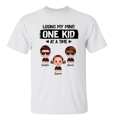 Mom Losing My Mind One Kid At A Time Doll Kids Personalized Shirt