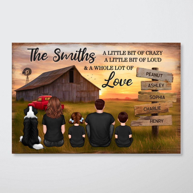 Family Wood Sign Sunset Farmhouse Personalized Poster, Father's Day gift for Dad, Husband, Grandpa