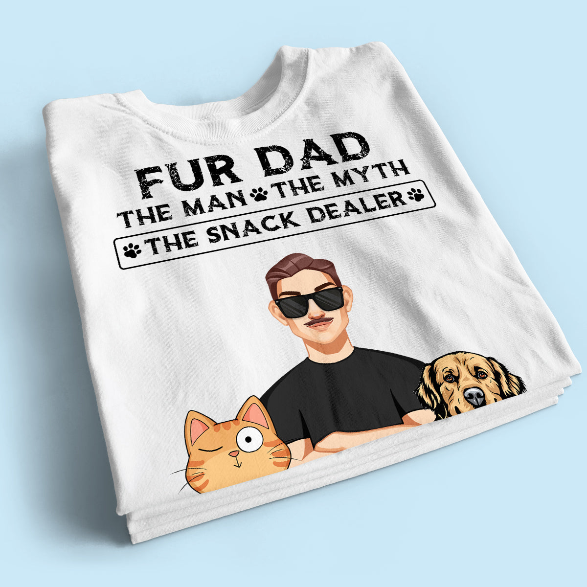 Fur Dad The Man The Myth The Snack Dealer Personalized Shirt, Gift For Dog Cat Dad