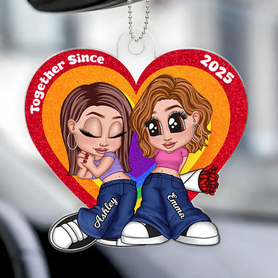 Y2K Style LGBT Couple Car Accessories Personalized Car Hanger Ornament