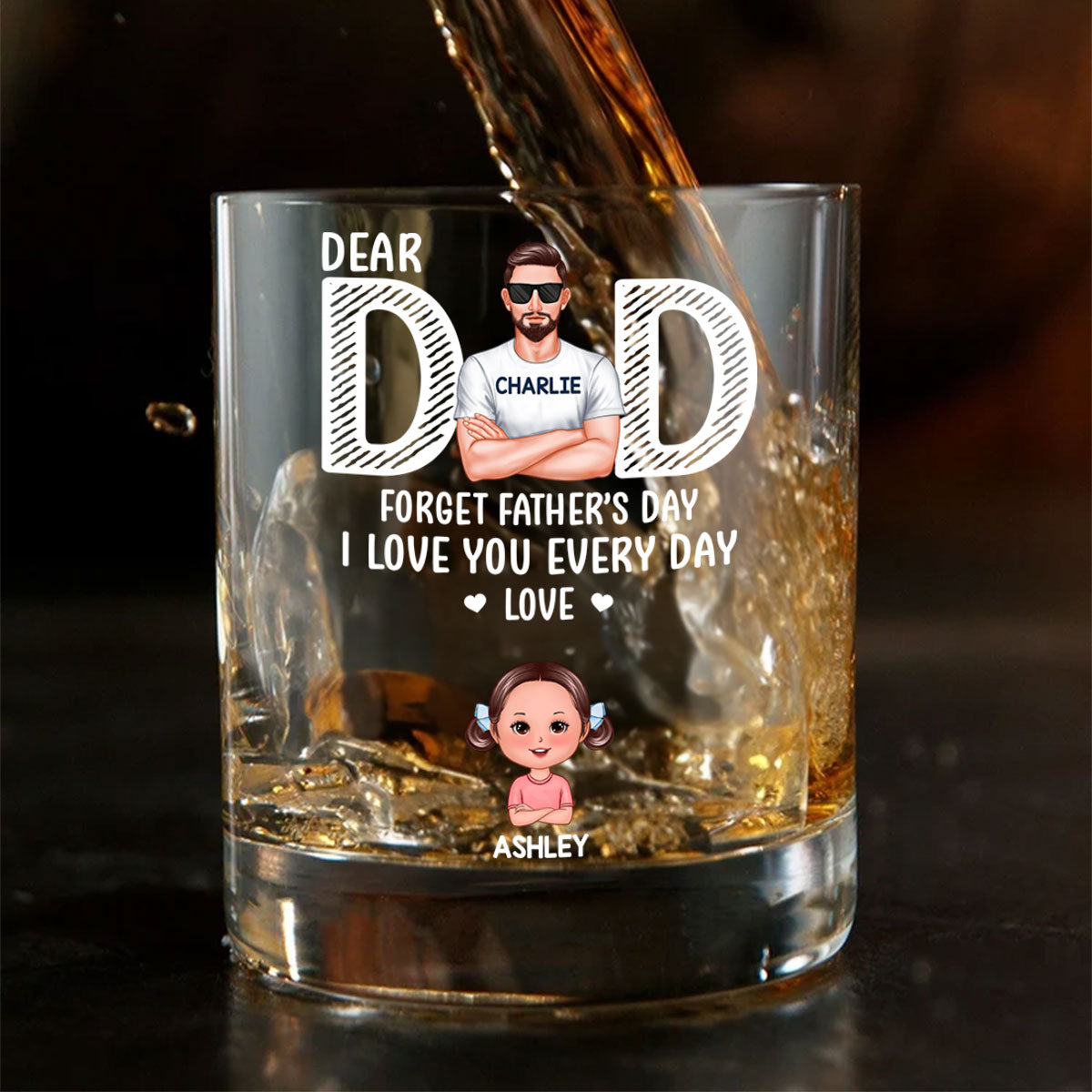 Dad Forget Father's Day We Love You Everyday Personalized Wine Glass, Father's Day Gift for Dads