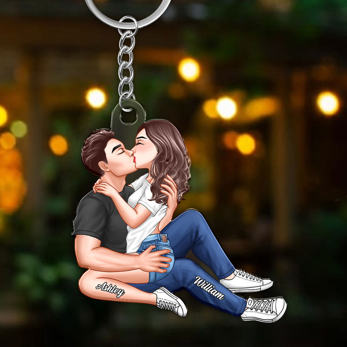 Sexy Couple Kissing Valentine‘s Day Gift Personalized Acrylic Keychain