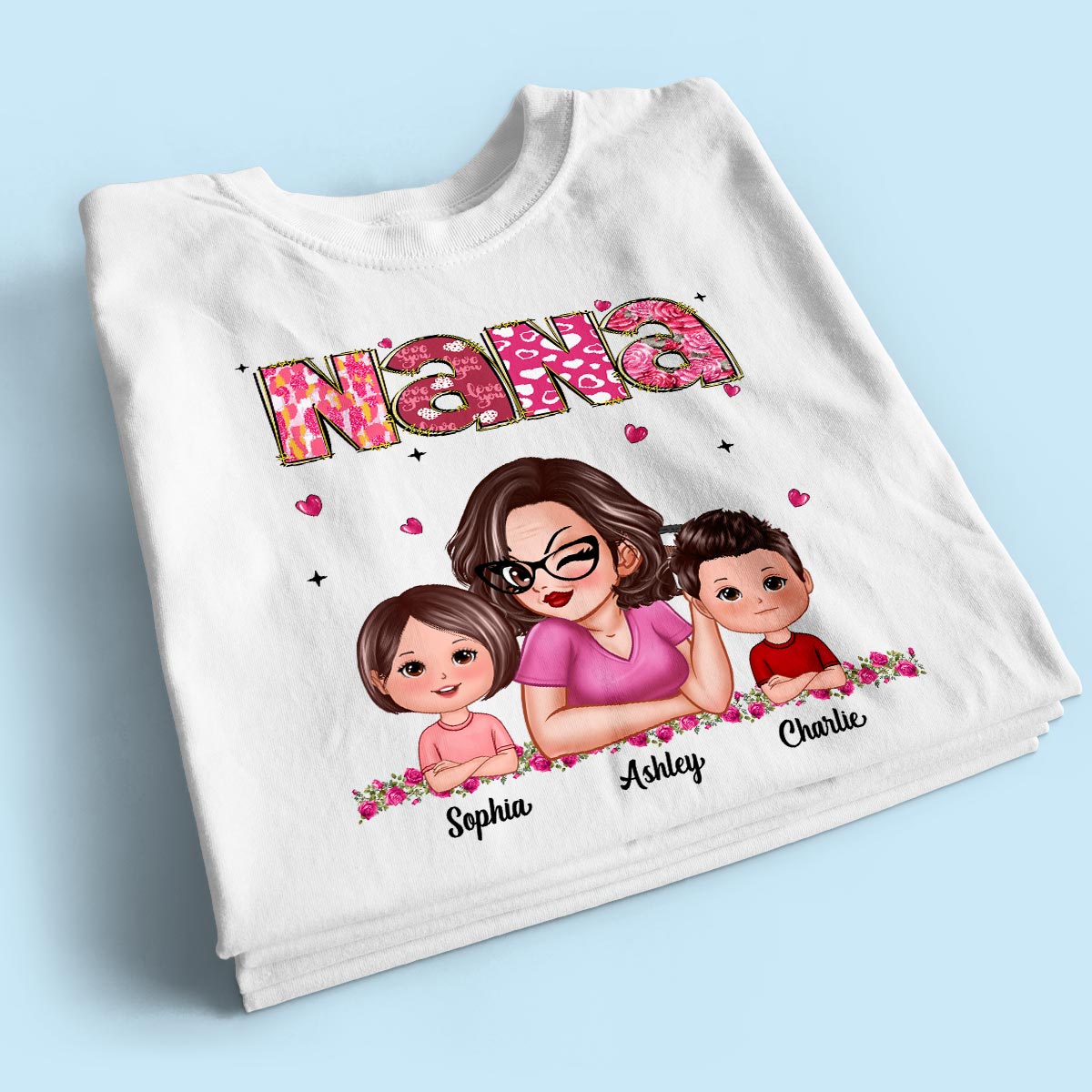 Grandma And Grandkids  Personalized Shirt,  Gift For Grandma