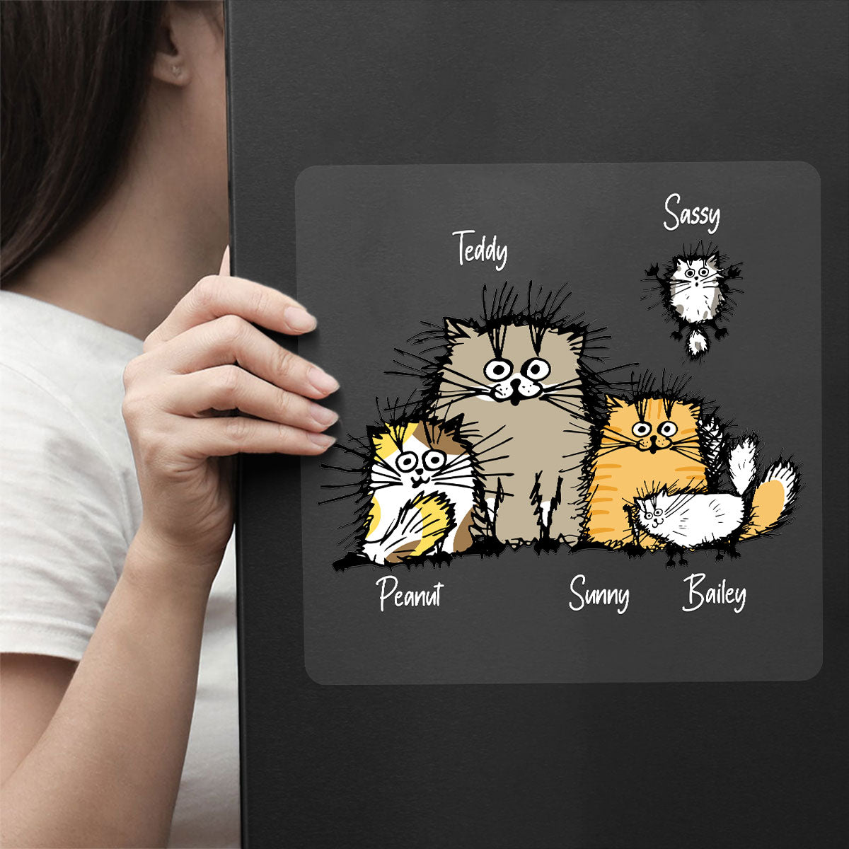 Cute Funny Cats Personalized Decal, Gift For Cat Lovers