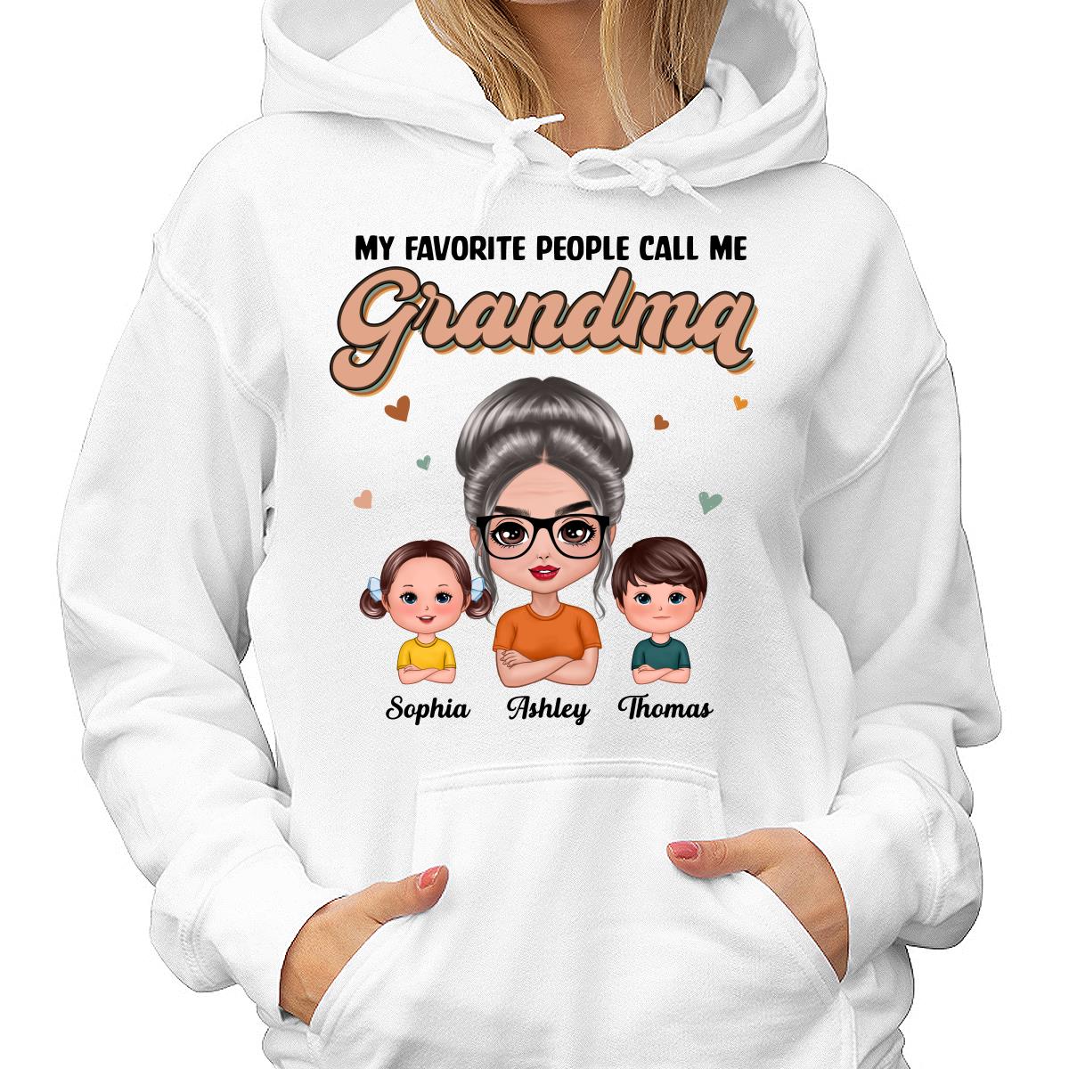 Flash Retro Grandmother Grandkids Personalized Shirt