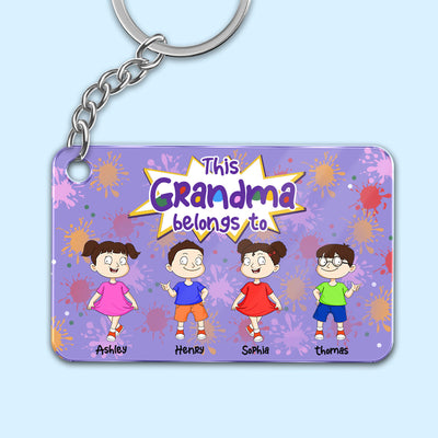 This Grandma Belong To Adorable Kids Personalized Keychain, Gift For Grandma