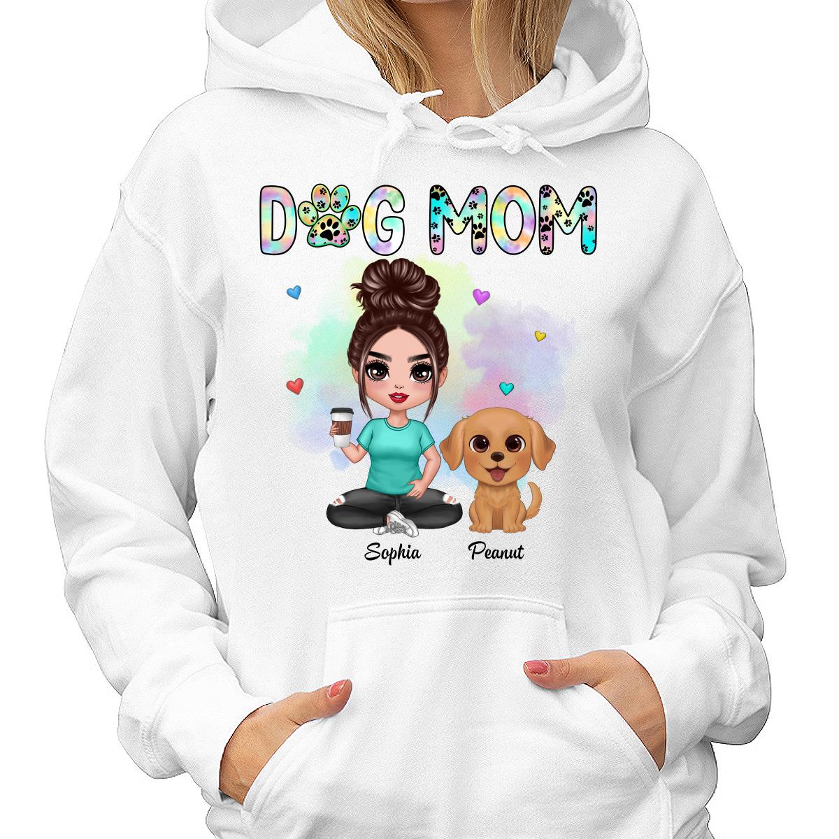Pastel Paw Patterns Dog Mom Watercolor Cute Dogs Personalized Shirt