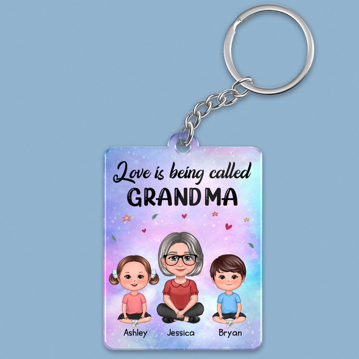 Love Being Called Grandma Pretty Grandma Grandkids Sitting Personalized Acrylic Keychain