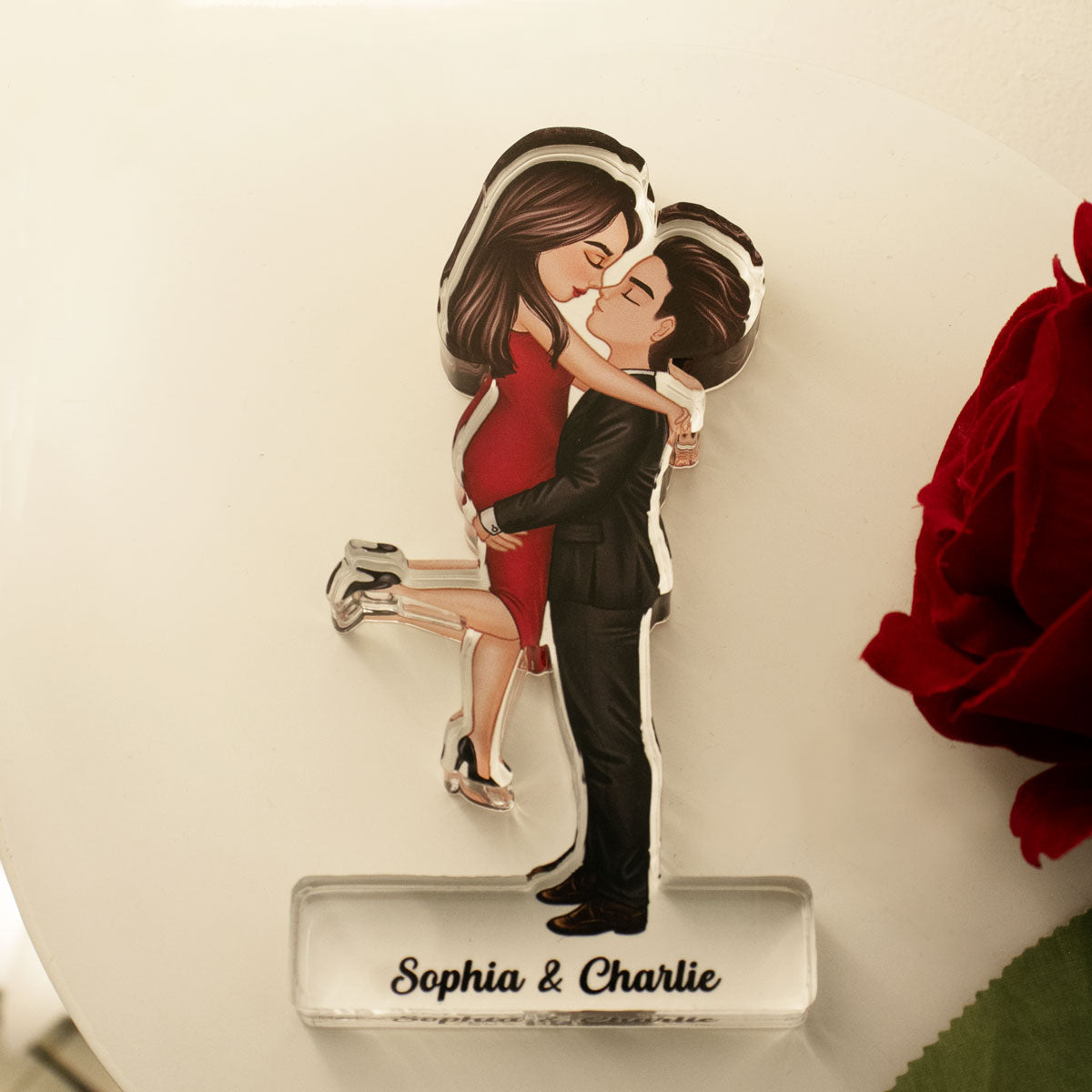 Couple Hugging Kissing Gift For Him Gift For Her Gifts by Occupation Home Decor Personalized Acrylic Block Plaque