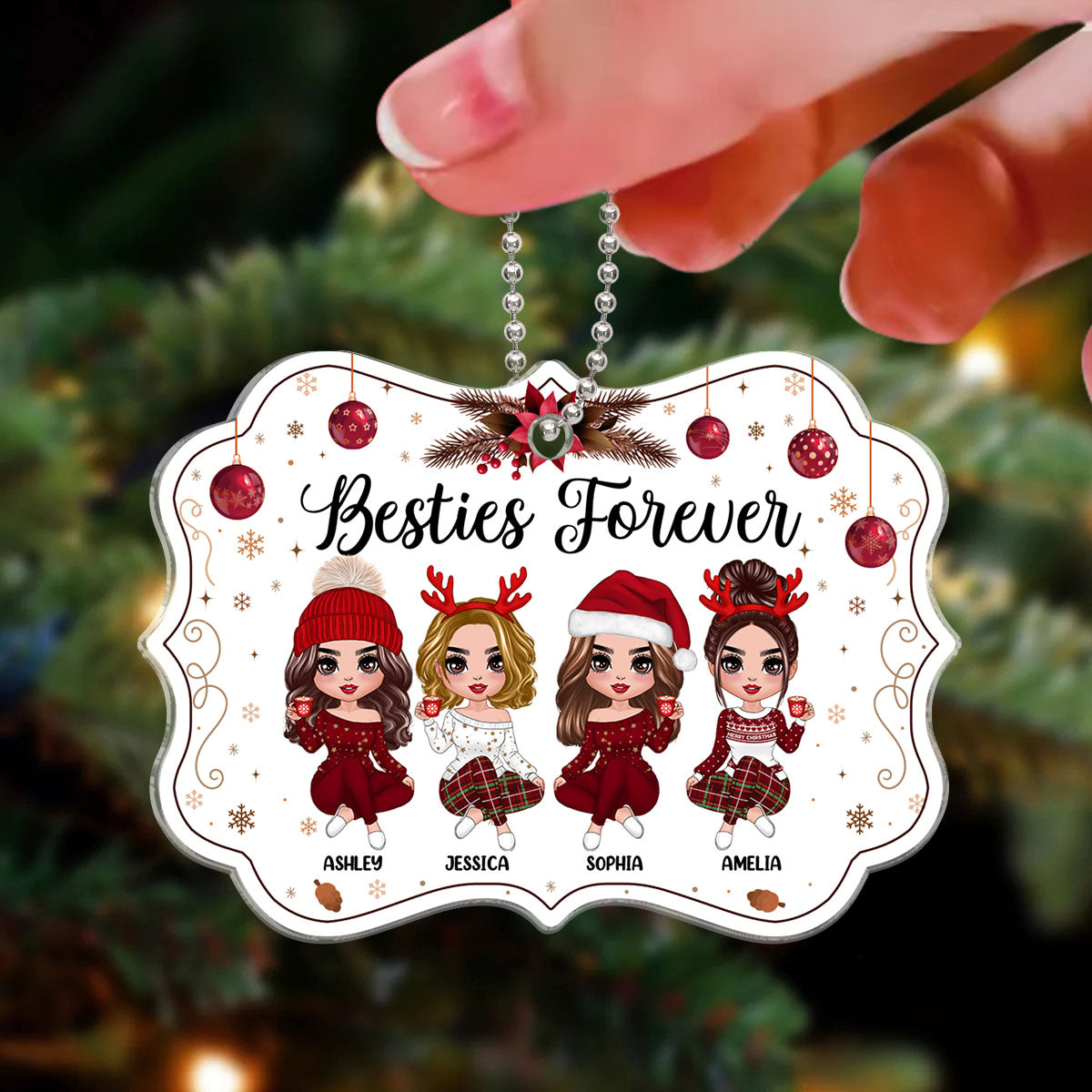Happy Besties Forever Personalized Acrylic Ornament