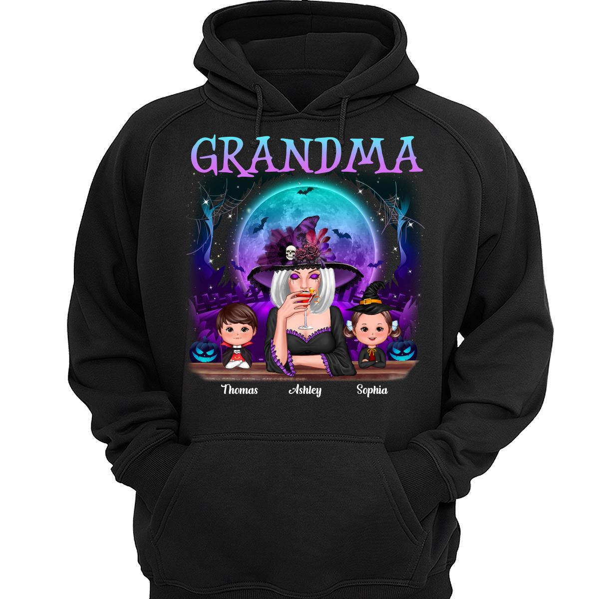 Galaxy Moon Grandma Mom Halloween Personalized Shirt