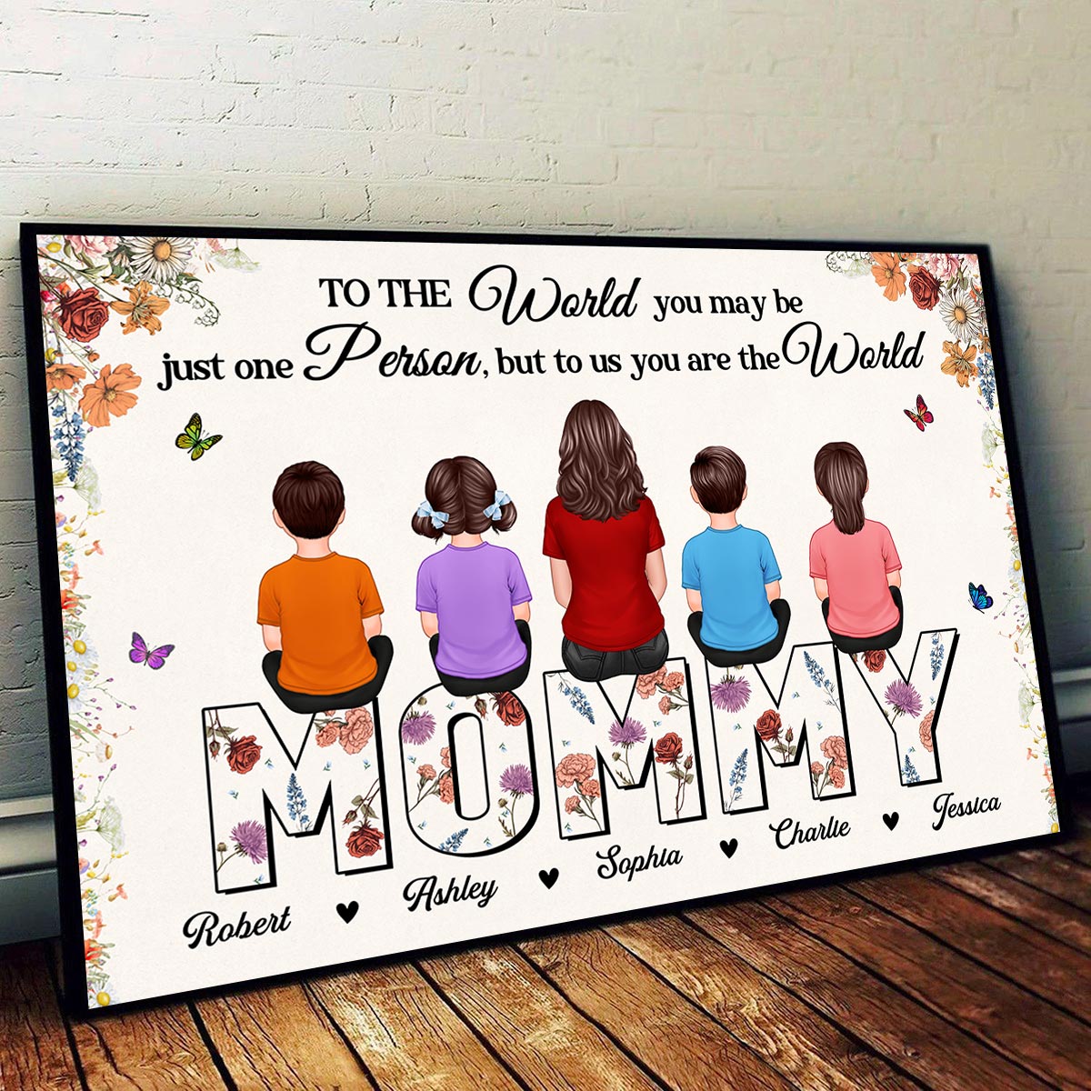 Custom Birth Month Flower Gift For Mom Mommy Personalized Horizontal Poster
