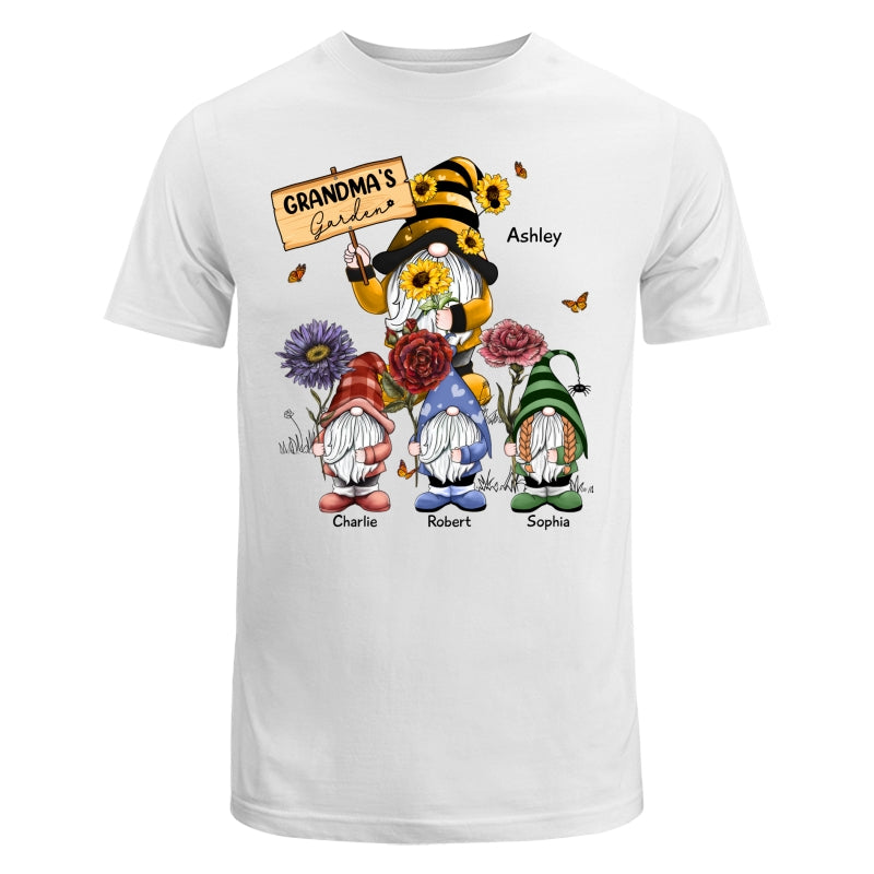 Gnome Grandma & Grandkids Grandma‘s Garden Birth Flowers Personalized Shirt